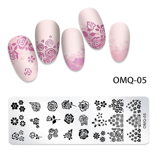 Neglestempelplate Stempelmal Neglebildeplate Stencil Diy Trykk Rustfritt Stål Verktøy（OMQ05）