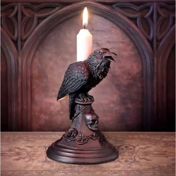 Decorative owl Halloween Gothic candle holder