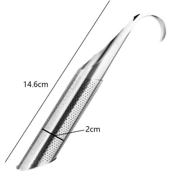 2 kpl ruostumattomasta teräksestä valmistettua teesuodatinta, uudelleenkäytettävä teesihti, pitkä H