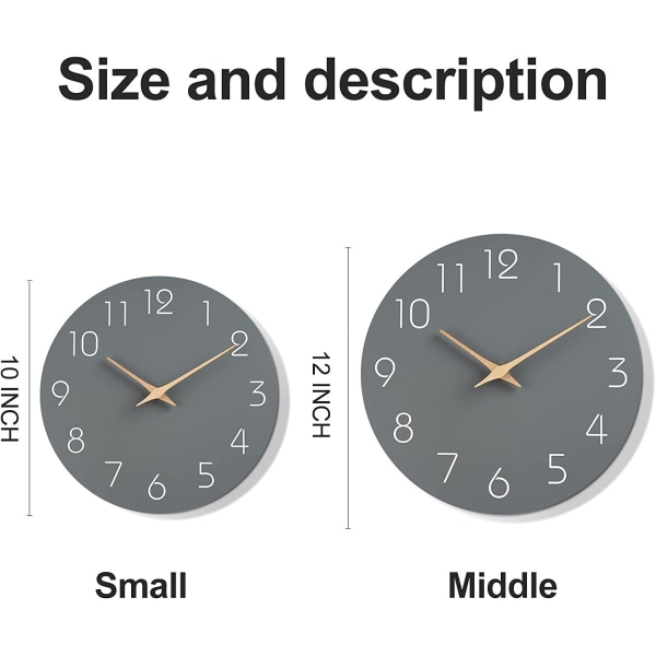 25cm Kvartsseinäkello - Vaaleanpunainen Ei tikitystä Suurikokoinen Moderni seinäkello