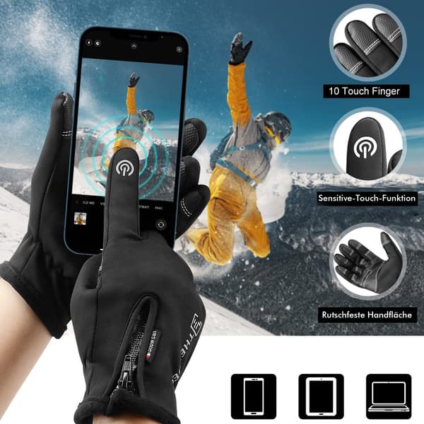 XXL Cykelhandsker Varm Vinterhandsker Touchscreen Anti-Slip