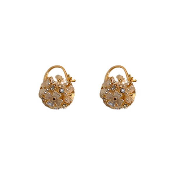 Boucles d’oreilles fleurs avec diamants mode temperament design sens boucles d’oreilles lumière luxe ornement d’oreilles femme