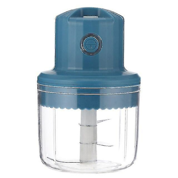 1 sæt 100 ml hvidløg chopper knuser rustfrit stål elektrisk ingefær mincer（blå）