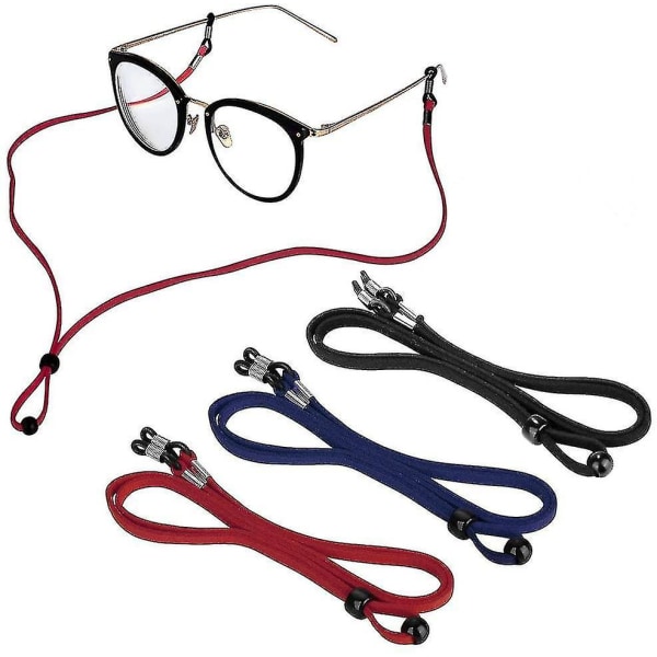 3 färger sport PU-läder glasögonrem, halksnöre för glas