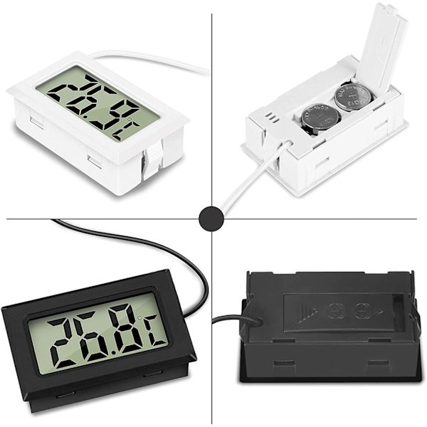 Mini digital LCD-termometer med temperatursond S