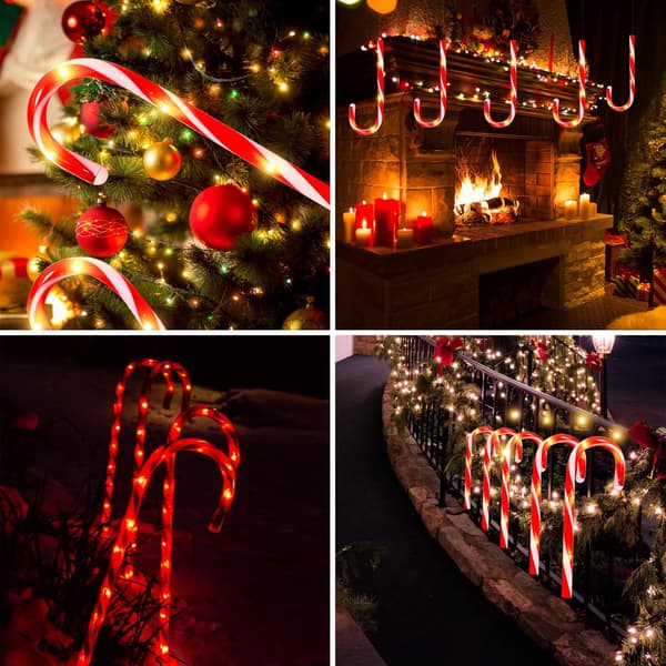 5 stk. Candy Cane Lyskæde, Jul LED Candy Cane, Illumina