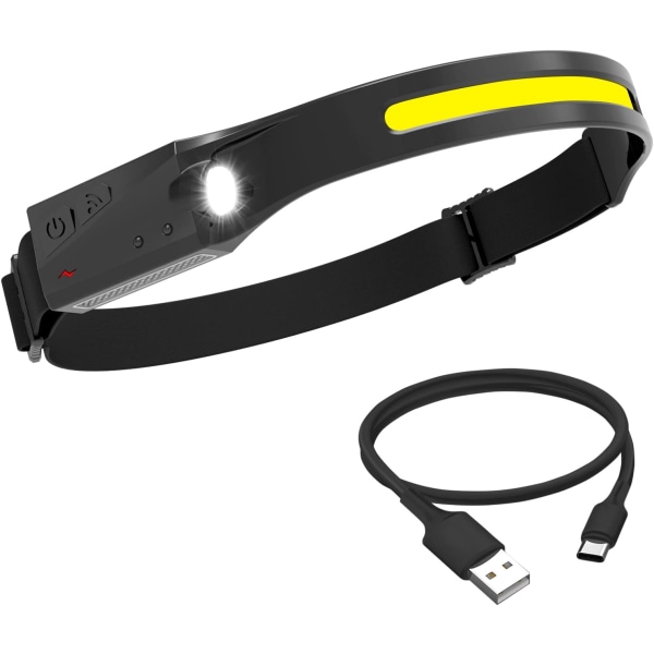 Latautuva otsalamppu, 600 lumenia, 5 tilaa, tehokas LED-otsalamppu