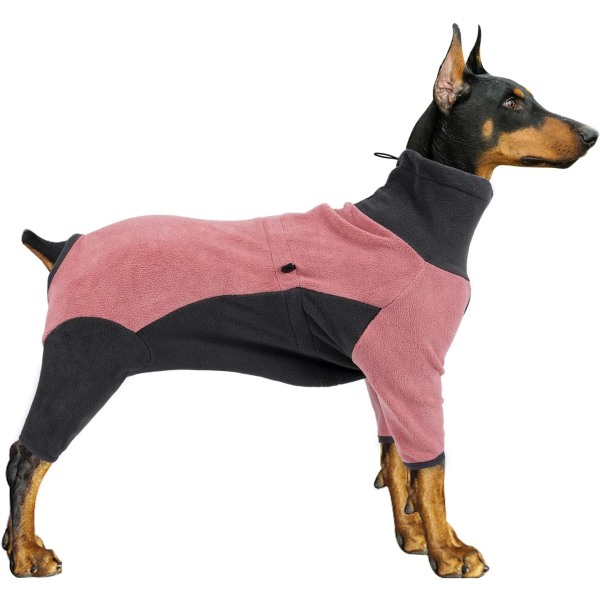 (Pink, L) Cold Weather Jacket for Dogs, Warm Pajamas for Dogs