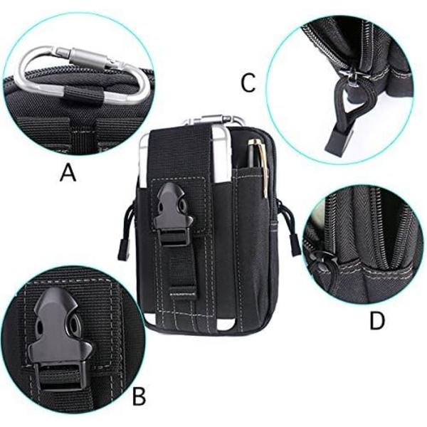 Taktisk bältesväska, EDC 1000D Molle midjeväska/ Multifunktionell Ba