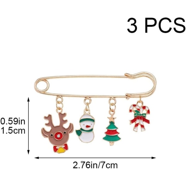 3 st tomtebrosch ren-nålar julnålar julnålar P