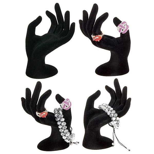Dekorativ smyckeshållare Hand Smyckeshållare Ringhållare Ok Hand Smyckestativ Sammetslook