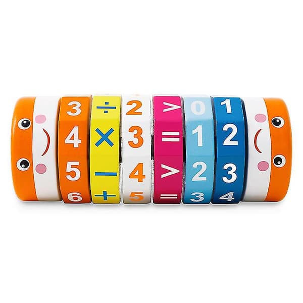 Trä roterande cylinder block matematik siffror（Smiley siffror）