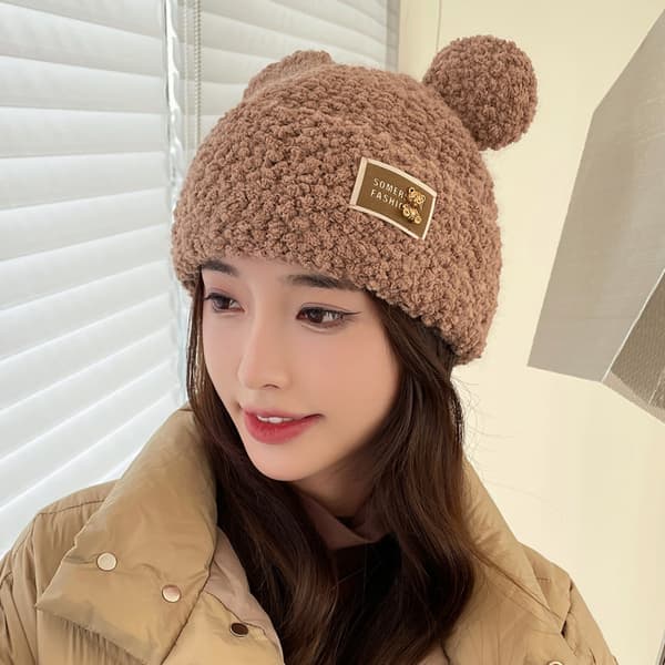 Børns lammepels hue efterår og vinter varm sweater hat Mickey