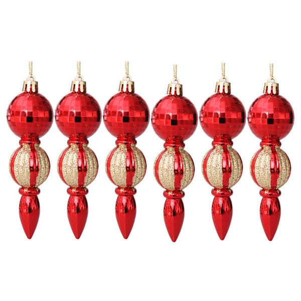 6 st/förpackning Julgranshänge Ornament Unik Form Målad
