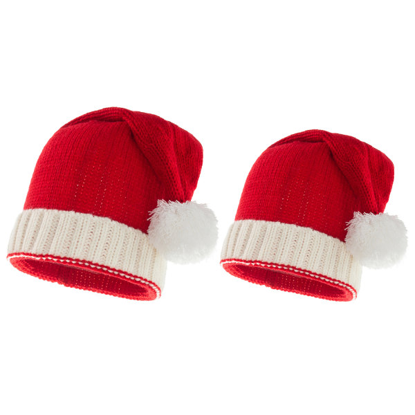 2 stykker forældre-barn julehue i uld, varm strikhue