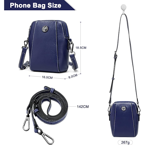 Damer Crossbody Väska Liten Mobiltelefonväska Retro Läder Crossbody