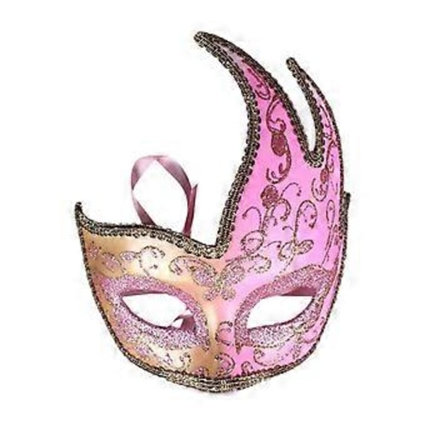 Maskeradmask Cosplay Rekvisita för Kvinnor Fest Favörer Tillbehör Högtid Nattklubb (Rosa) Pink