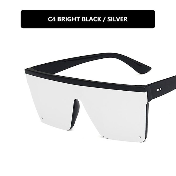 Klassiske siamesiske overdimensjonerte solbriller Uv400 Trendy One Piece Design Retro solbriller for kvinner Menn（C）