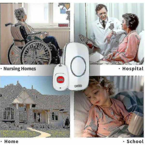 Nødkald, ældre patient hjemmelivsalarmsystem plejepersoners pager trådløs opkaldsknap