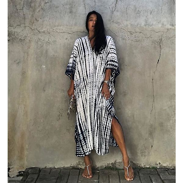 Kvinders Strandbluse Trykt Strand Lang Kjole Cover-up Kjole Sommerkjole Dn0001