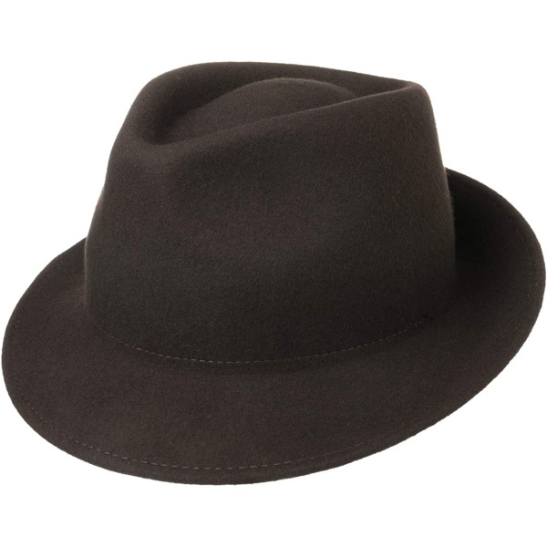 Automne hiver hommes et femmes chapeau chaud laine bonnet jazz bonnet anglais vintage enfärgad ljus laine feutre chapeau - café