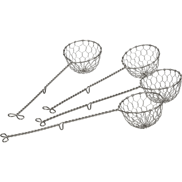 set of 4 fondue strainers, stainless steel