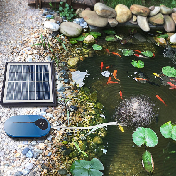 1,5w 3600mah solcelledrevet iltpumpe fisktank iltgenerator akvarie iltlufter damlufter luftpumpe