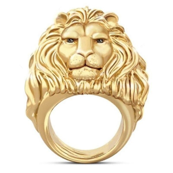 Guld lejon djurmotiv ring 11