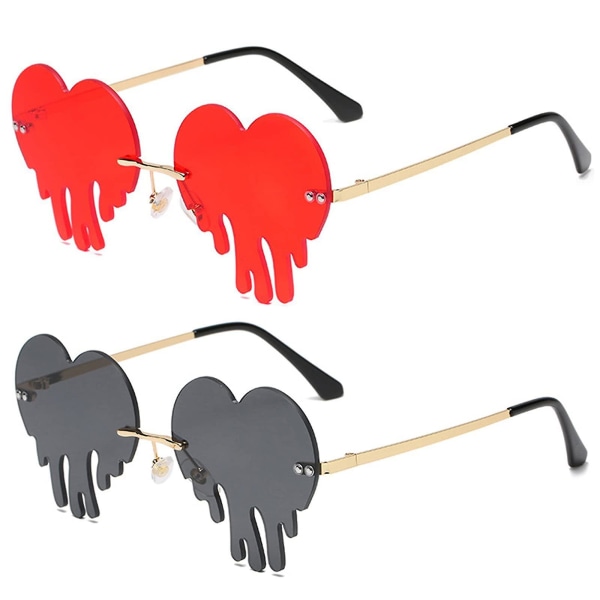 Dripping Heart Shaped Sunglasses For Women Heart Glasses Trendy Sunglasses For Party