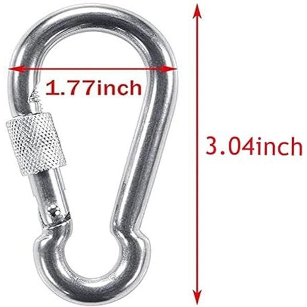 2 stk. automatisk låsende karabinkrok, 12KN 1200 kg slitesterk D-ring karabinkrok