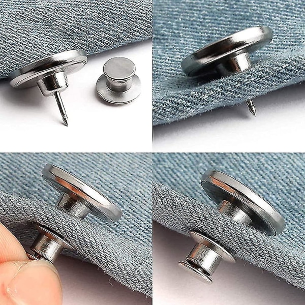 10 delar jeansknappar Diy metallknapp Sömlös avtagbar jeanbyxknapp