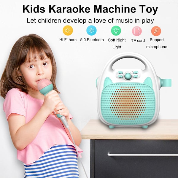 Trådlös Bluetooth musikspelare för barn Karaoke-sångmaskin för barn Leksakshögtalare för pojkflickafest (rosa)