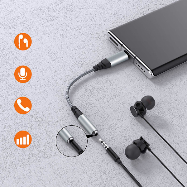 USB-C - 3,5 mm -sovitin, Type-C - 3,5 mm -kuuloke-sovitin Aux digitaalinen ääni kuulokesovitin