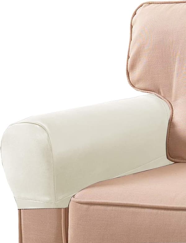 1 par PU-skinn sofaarmlenes deksler for lenestoler, stretch S