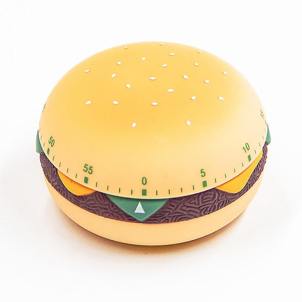 Kökstimer Cartoon-formad Ny mekanisk söt timer med högt alarm för barn（Gul hamburgare）