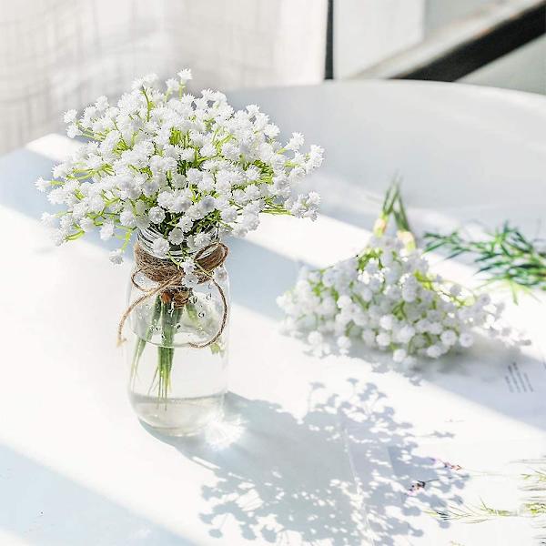 Kunstige falske blomsterbuket Gypsophila Bulk Flower i hvid