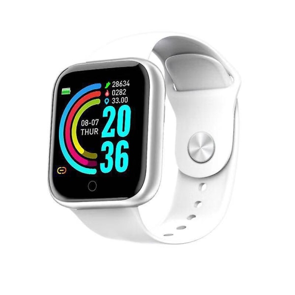 Ohp Y68 D2 Smart Watch Vandtæt Bluetooth Blodtryk Fitness Smartwatch（Hvid）