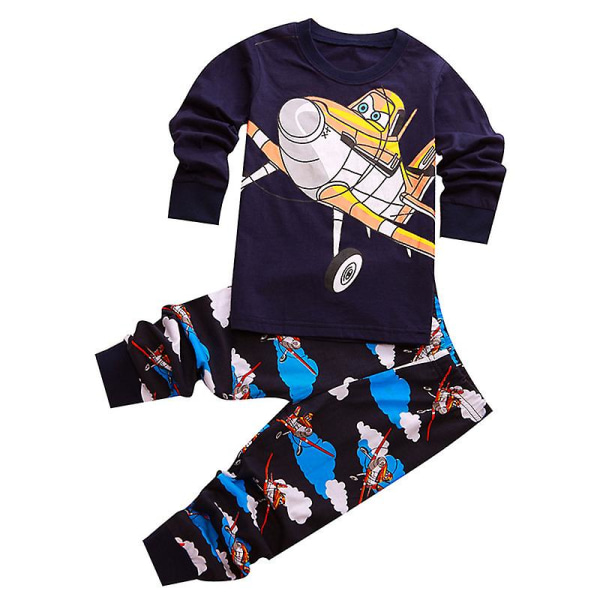 Flygplansmönstrad långärmad pyjamas (95 cm)