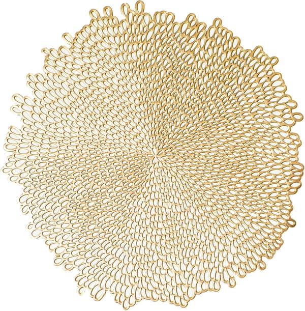 Pressad vinylbordsset (4 set), 38cm, guld