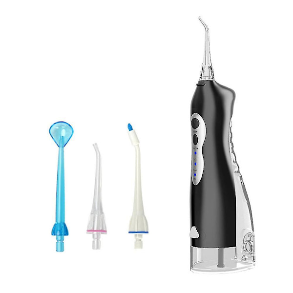 Sladdlös Pearl Water Flosser Uppladdningsbar Bärbar Vattentråd för Tänder (Svart)