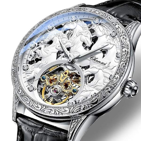 Ohpa-chenxi 8023 Herr Automatisk Mekanisk Armbandsur Vattentät Klockor Vit