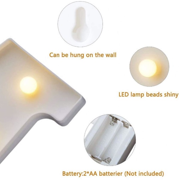 Led-numerolamput, numeron valonumerot 0 1 2 3 4 5 6 7, koristeelliset lämpimän valkoiset valot - 1