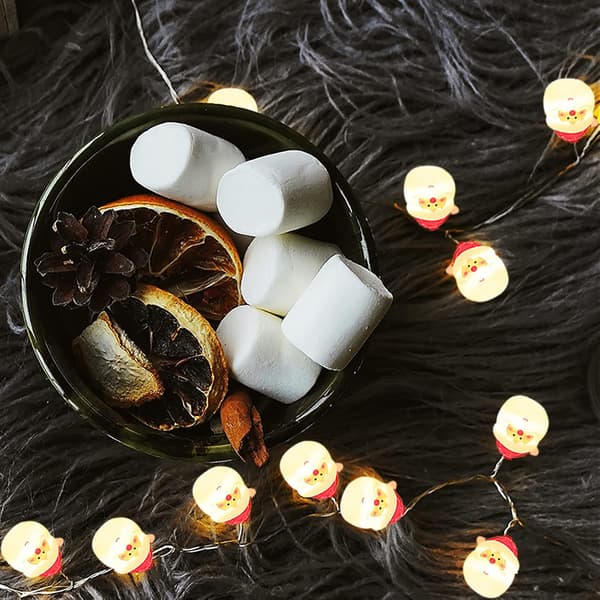 1 stk. Julenissen julelys krans, 10 LED julelysnisse