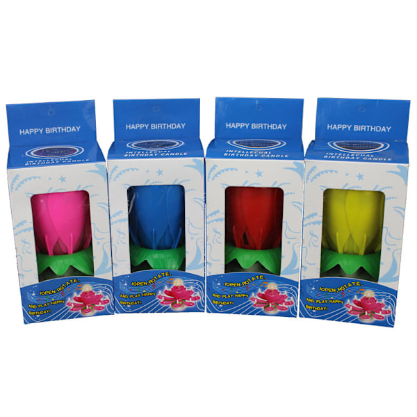 Magiske Bursdagslys Musikk Bursdagslys Roterende Lotus Bursdagskake Leke Rosa