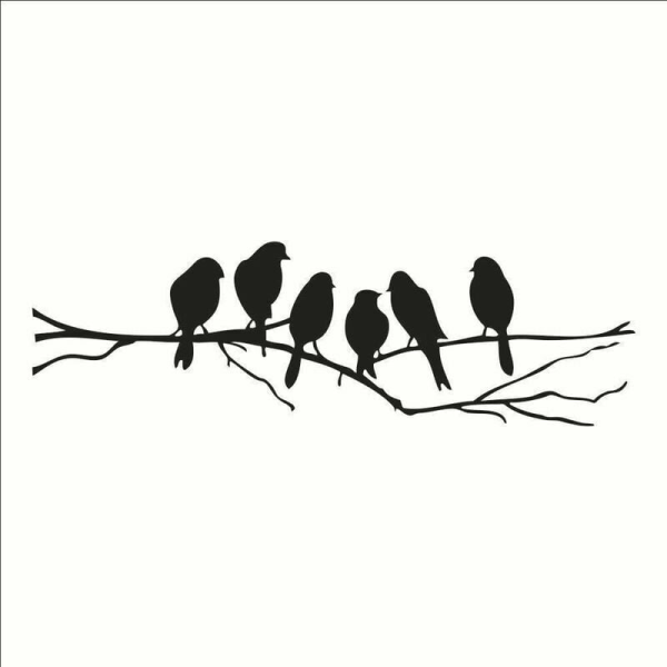 Träd Fåglar Vardagsrum Väggdekaler Sovrum Handgjorda Väggdekal