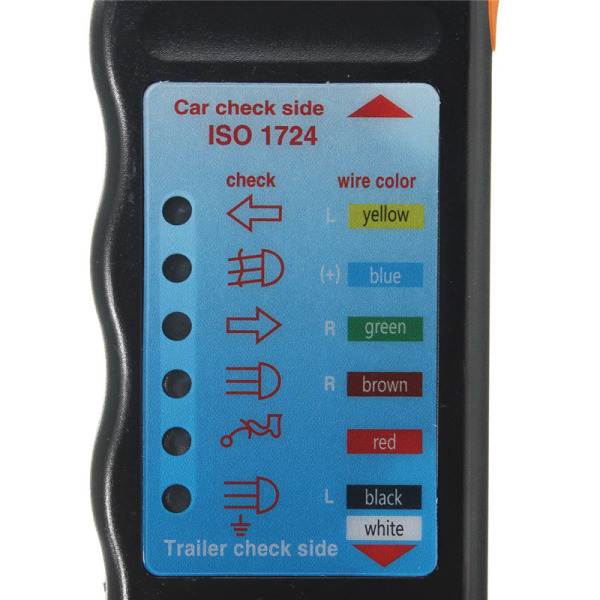 Svart Car Trailer Tester 1st 12V 7-pin Trailer Test Tool Kabelkrets Tester Diagnostiskt verktyg Power Socket Tester