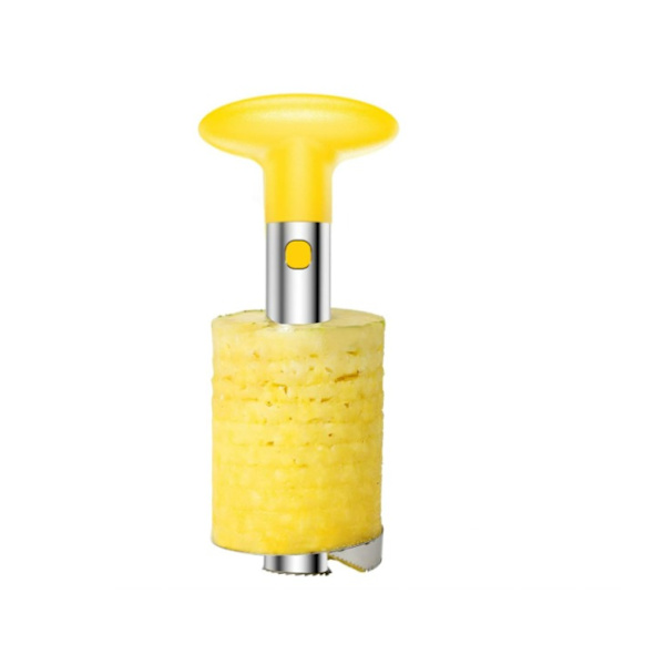Gul Ananas Slicer i Rostfritt Stål, Ananas Skalare, E