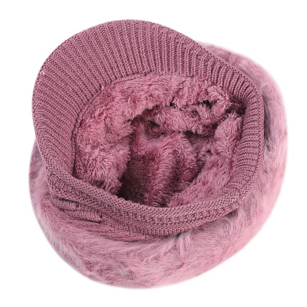 Kvinnor Flickor Peaked Beanie Hat Visor Beret Hat Vinter Termisk Baker Lila