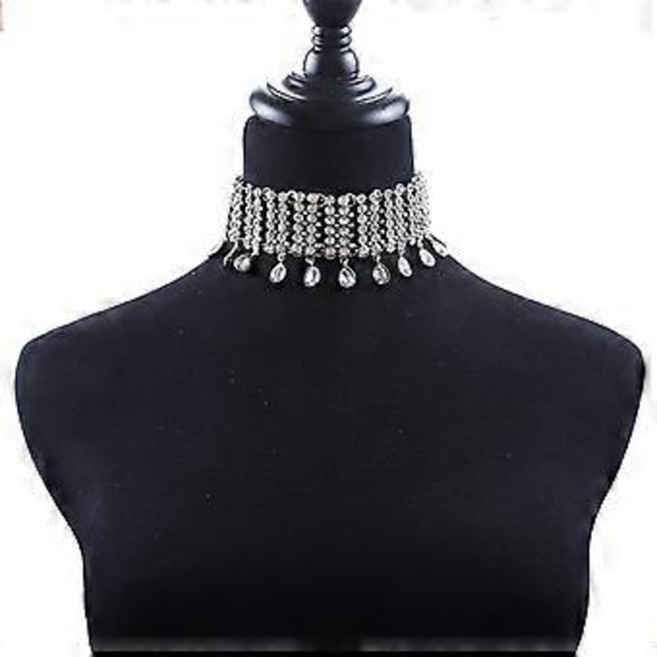 Vintage Fuld Rhinestones Kvast Lagdelt Vedhæng Statement Halskæde, Smykkegaver til Mor Kone Kæreste