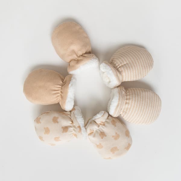 3 par varme bomulls-babyluffer Vinterluffer for gutter G